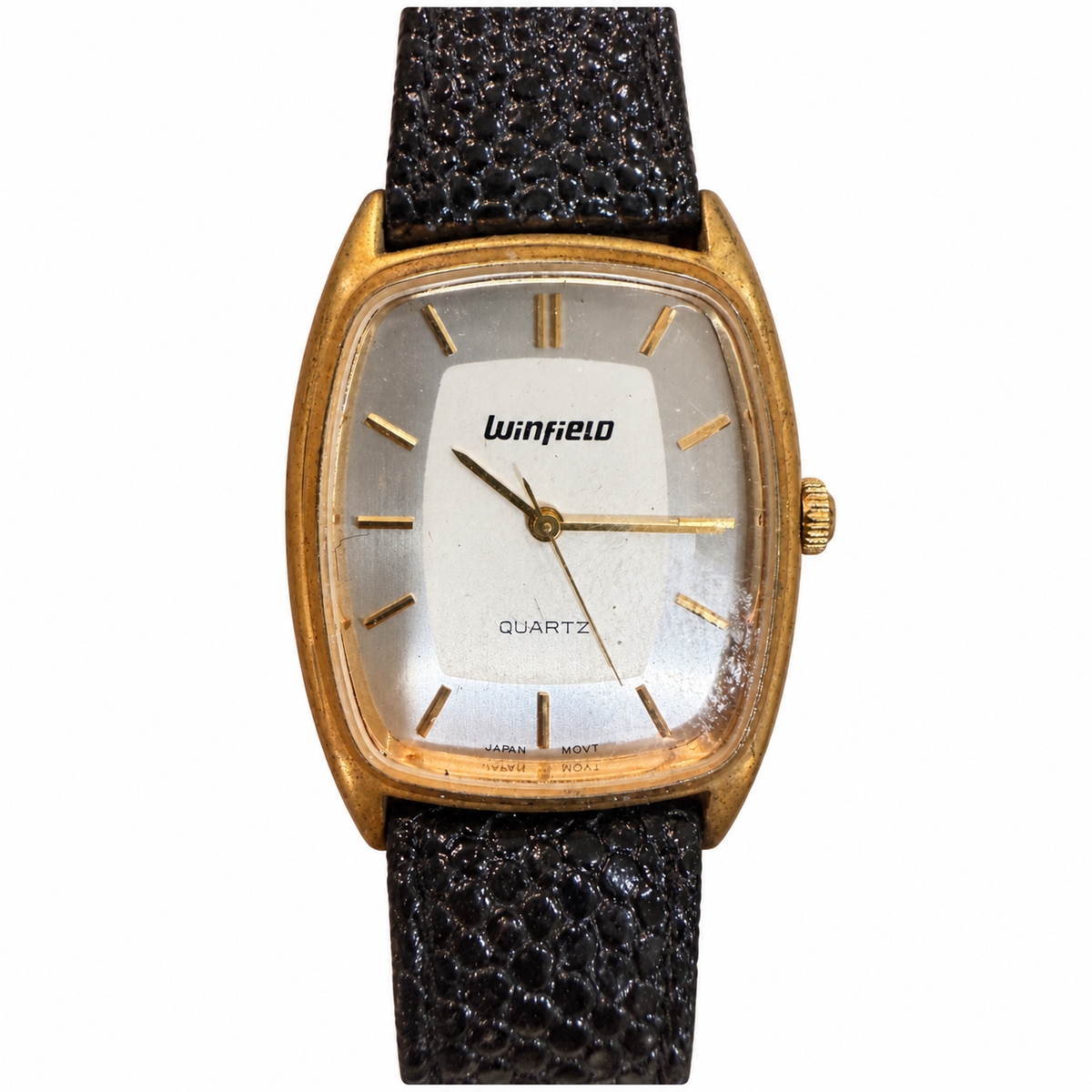 Vintage Winfield Rectangular Gold-Tone Quartz Dress Watch - Requires a Battery