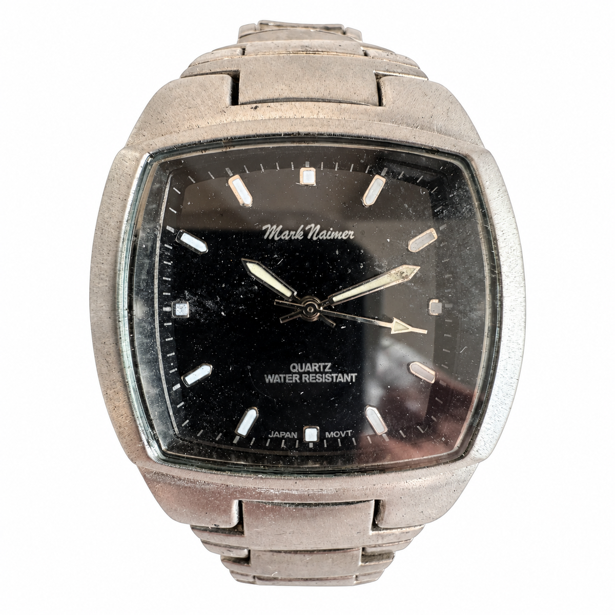 Vintage Mark Naimer MN-1075 Quartz Black Dial Stainless Steel Watch - Requires a Battery