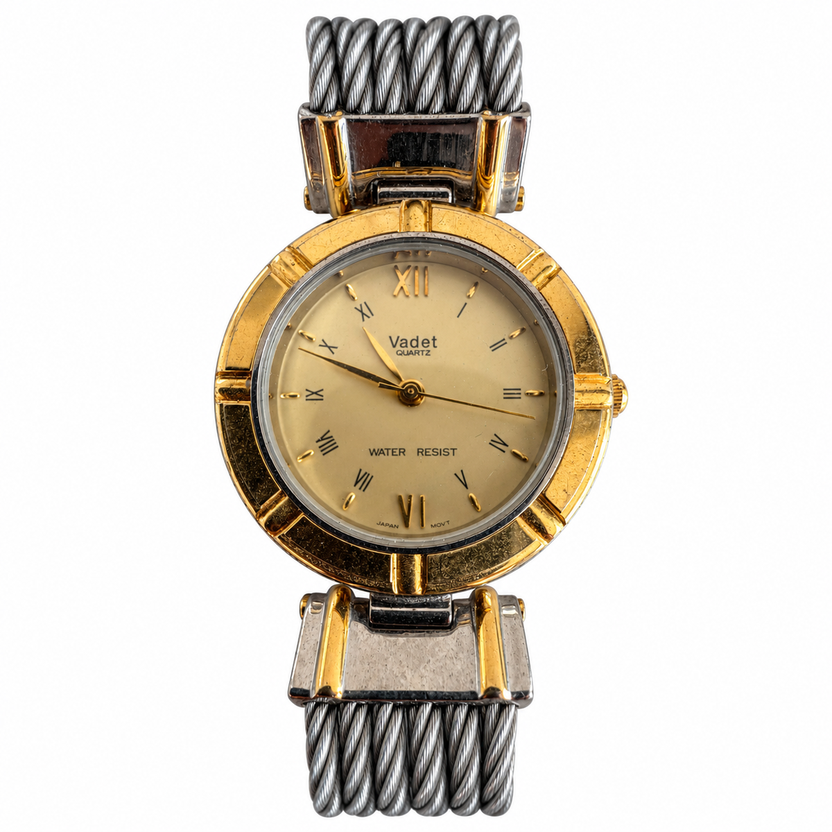Vintage Vadet VD-5007L Ladies Quartz Gold Dial Cable Bracelet Watch - Requires a Battery