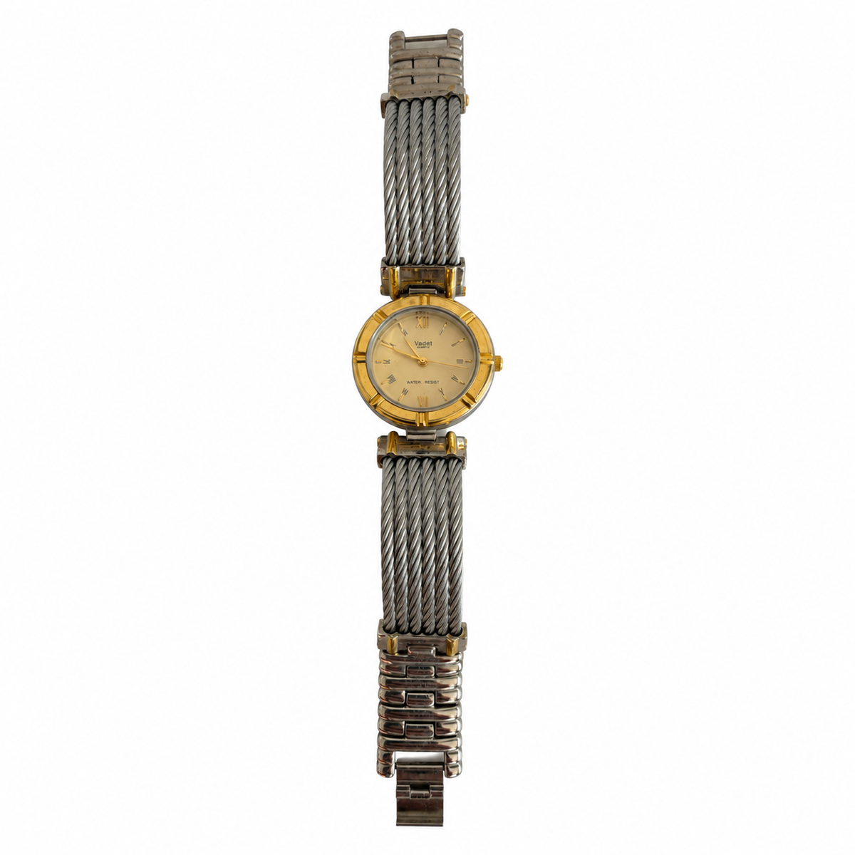 Vintage Vadet VD-5007L Ladies Quartz Gold Dial Cable Bracelet Watch - Requires a Battery