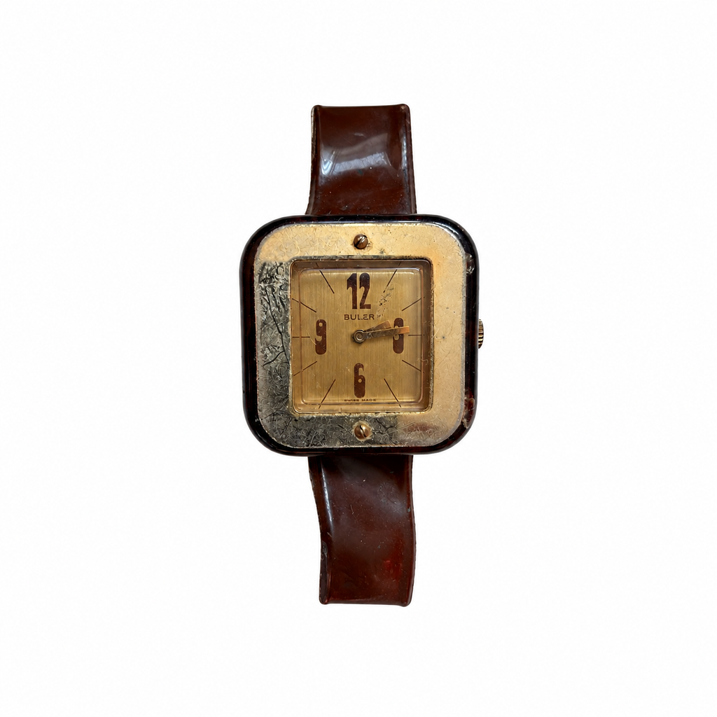 Vintage Buler Swiss Made Square Mechanical Watch - Requires Winding