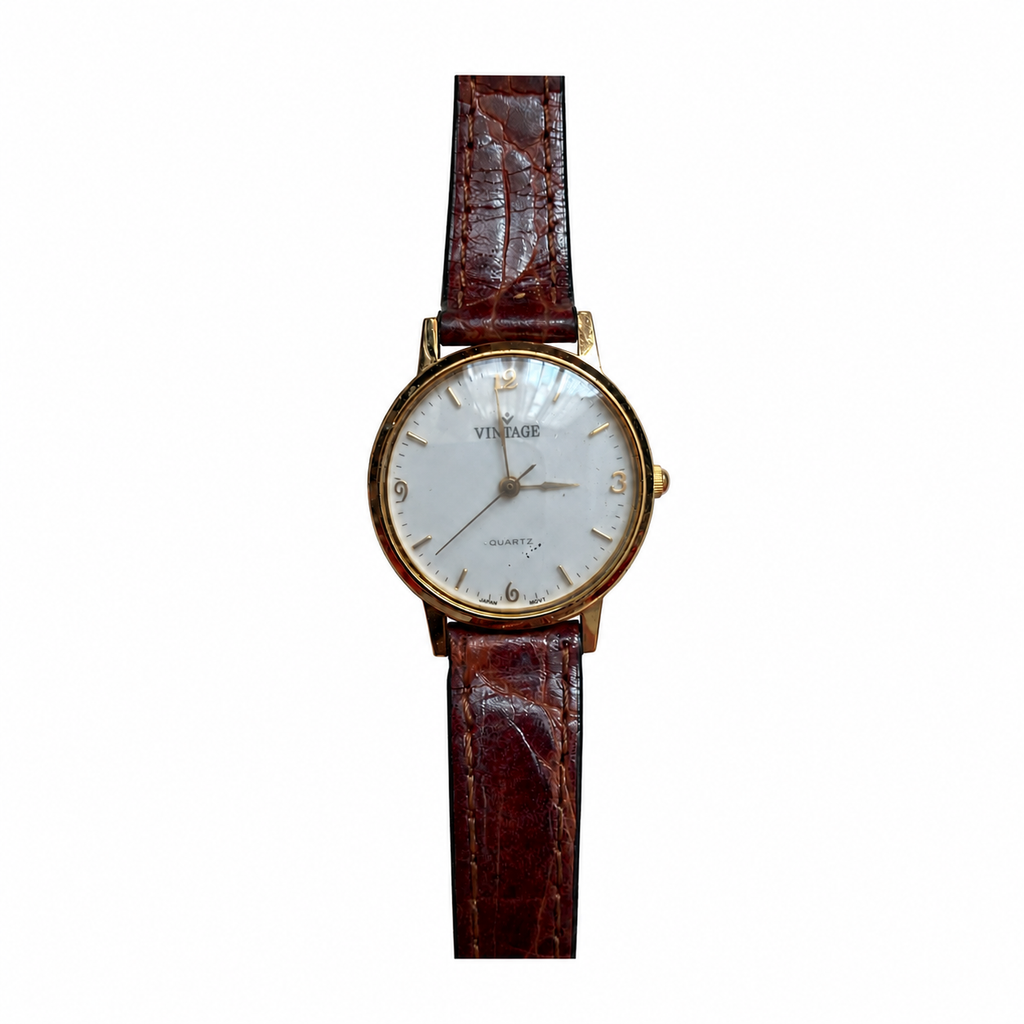 Vintage Gold-Tone Japanese Quartz Dress Watch - Requires a Battery