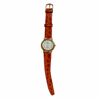 Vintage Savia White Dial Gold-Tone Quartz Watch - Requires a Battery