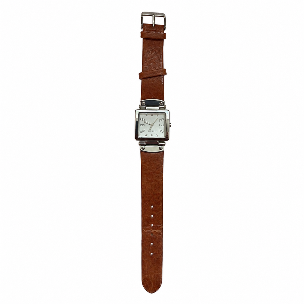 Vintage Nine West Square Silver Dial Cuff Watch - Requires a Battery