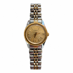 Vintage Timex Two-Tone Gold Dial Quartz Date Watch