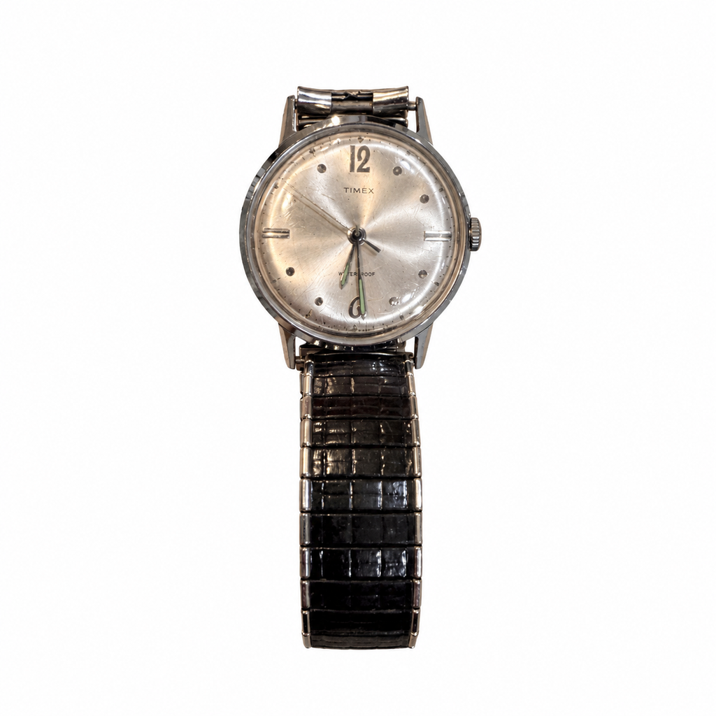 Vintage Timex Silver-Tone Men's Dress Watch