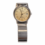 Vintage Le Baron Quartz Dress Watch with Black Leather Strap