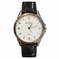 Vintage Pierre Nicol Quartz Dress Watch with Black Leather Strap