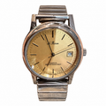 Vintage Le Baron Quartz Dress Watch with Black Leather Strap