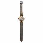 Vintage Timex Gold-Tone Rectangular Watch with Mesh Bracelet
