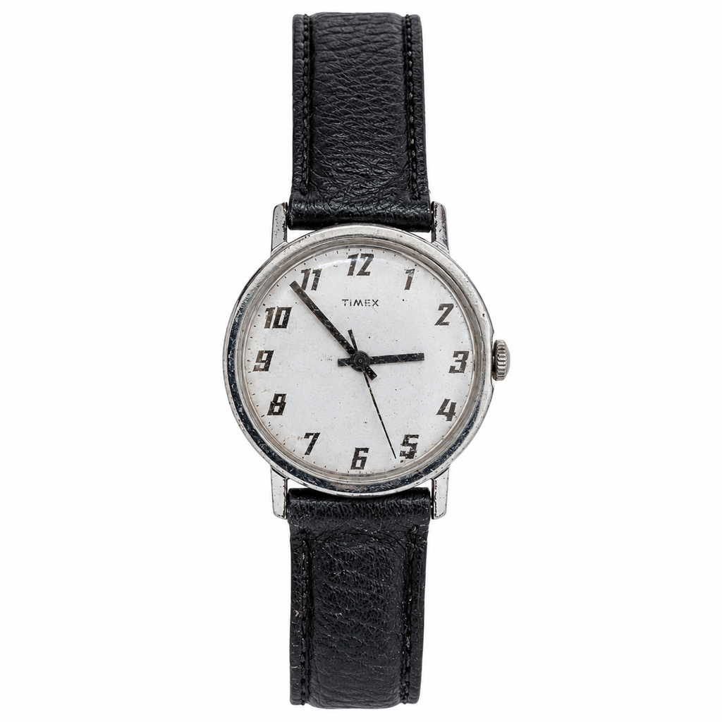 Vintage Timex White Dial Mechanical Watch - Requires Winding