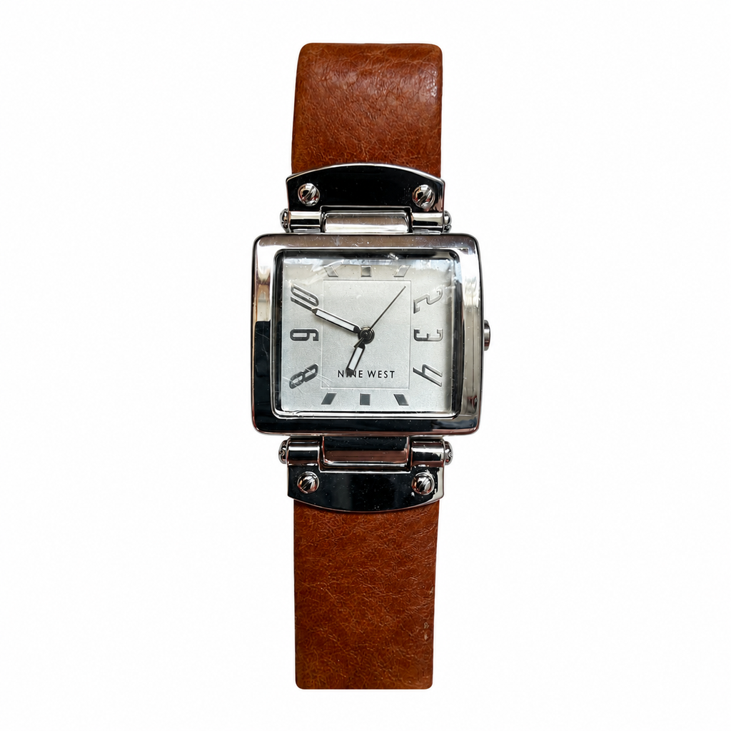 Vintage Nine West Square Silver Dial Cuff Watch - Requires a Battery