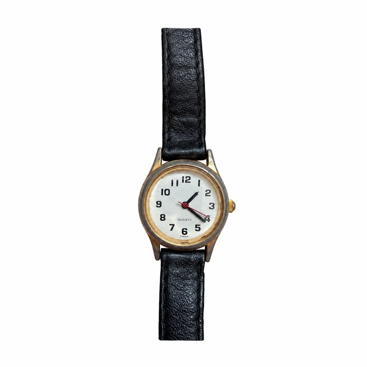 Vintage-Style White Dial China Quartz Watch - Requires a Battery