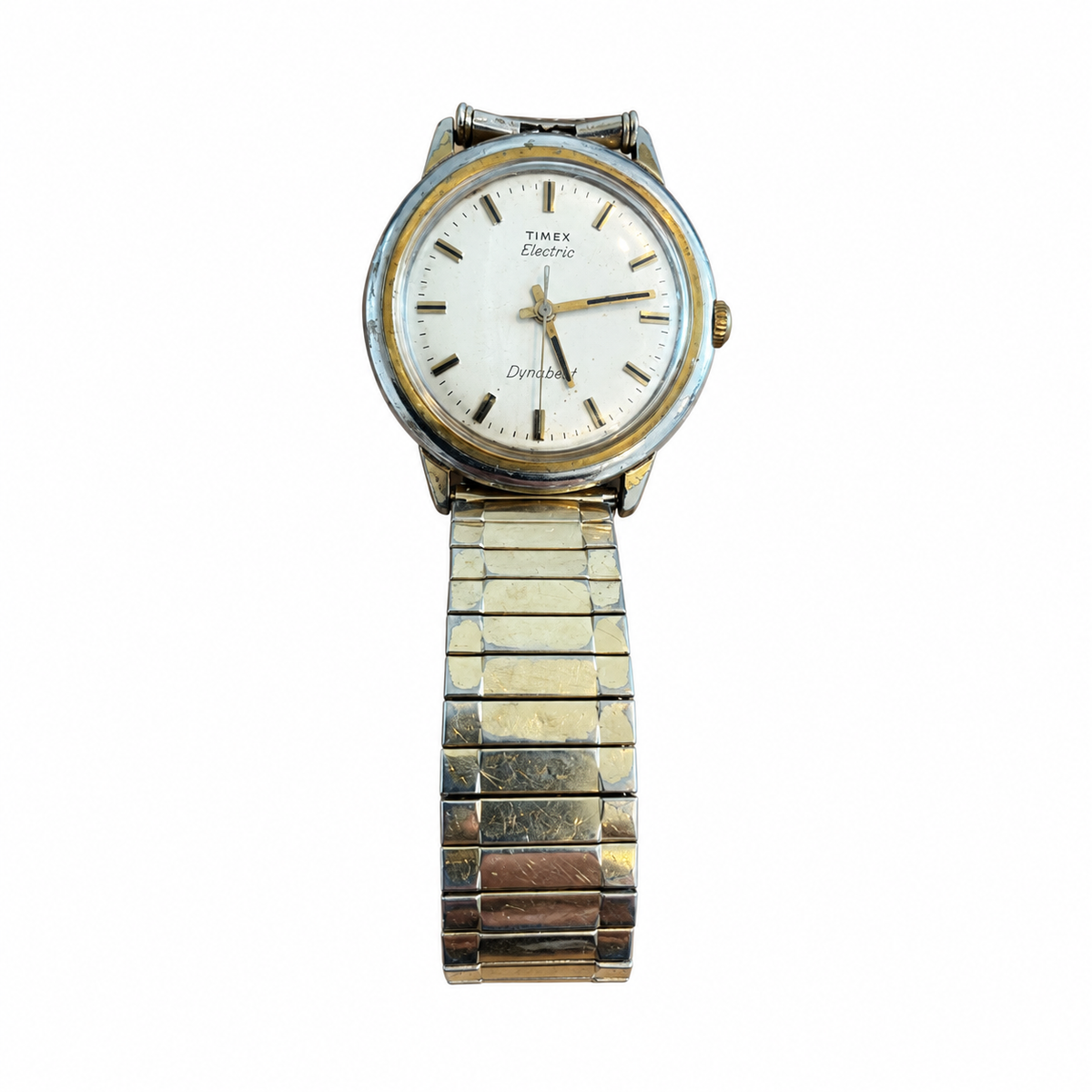 Vintage Timex Electric Dynabeat Analog Watch - Silver-Tone - Battery Required