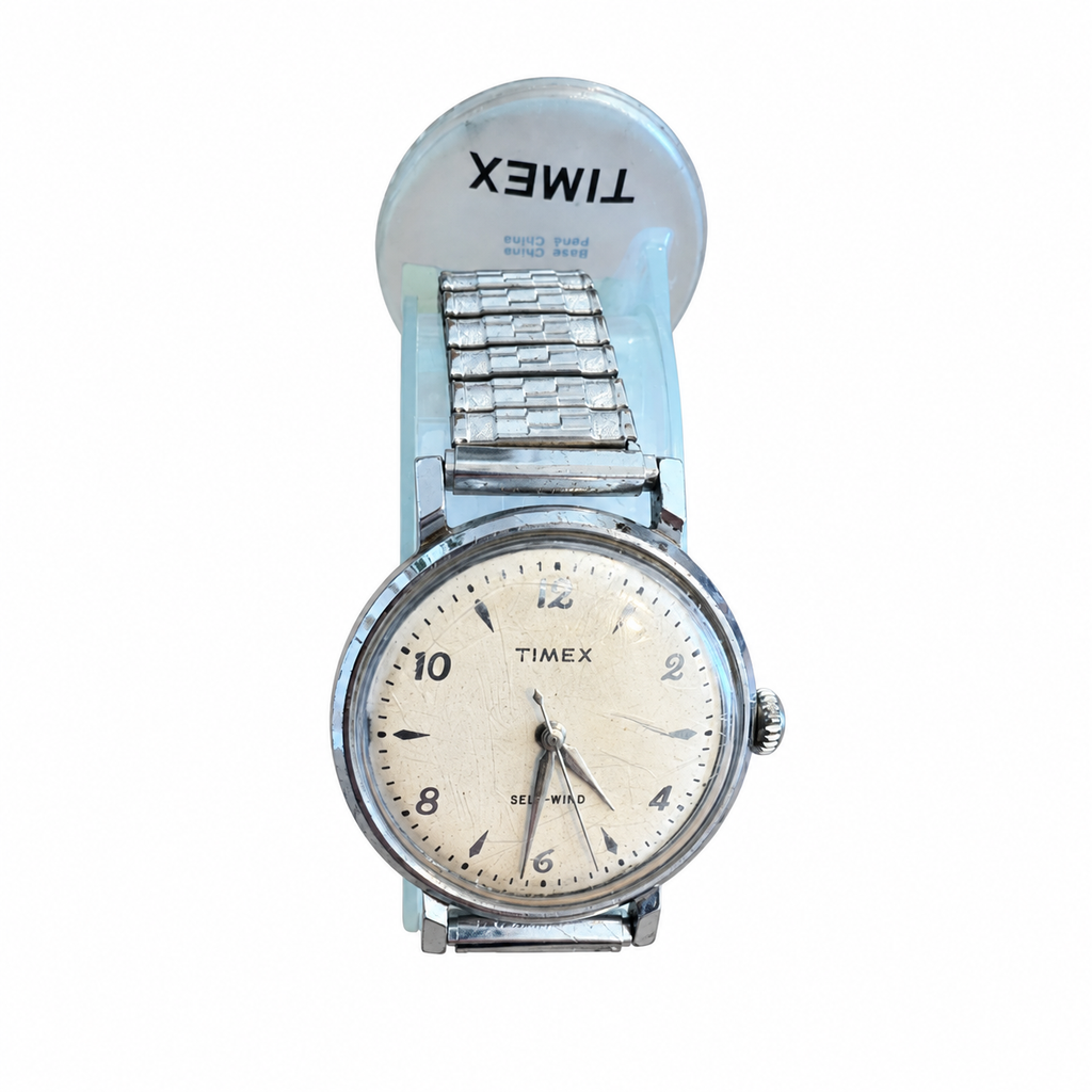 Vintage Timex Self-Wind Automatic Watch - Silver Dial - Winding Required