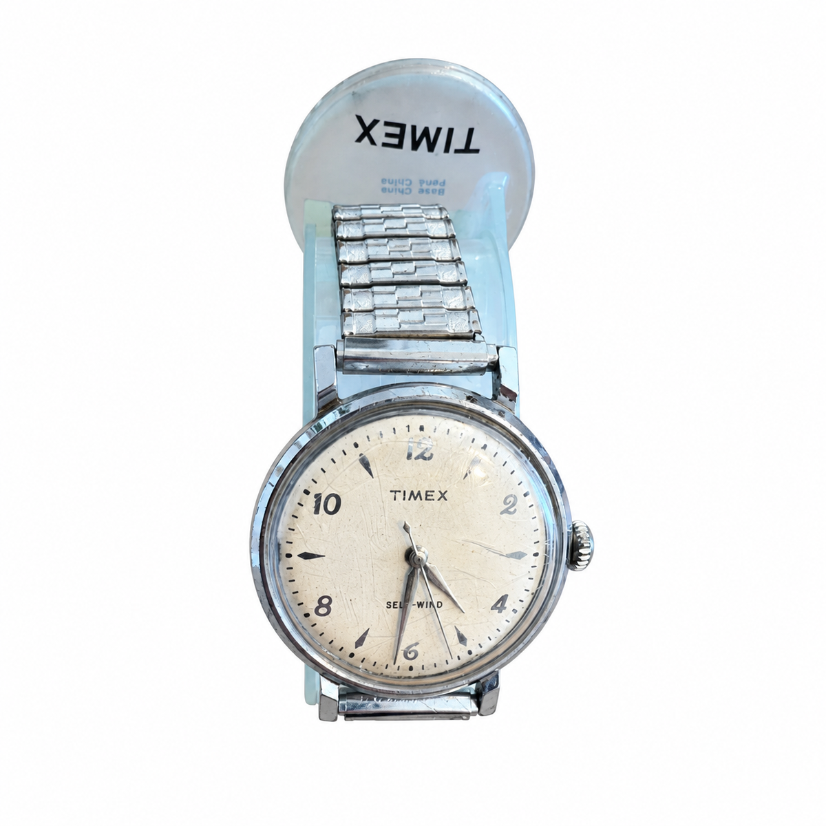 Vintage Timex Self-Wind Automatic Watch - Silver Dial - Winding Required