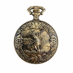 Vintage Milan Quartz Gold & Silver-Tone Deer Hunting Pocket - Battery Required