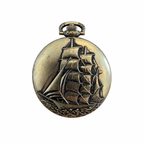 Vintage Aurerie Quartz Antique Bronze Sailing Ship Pocket - Battery Required