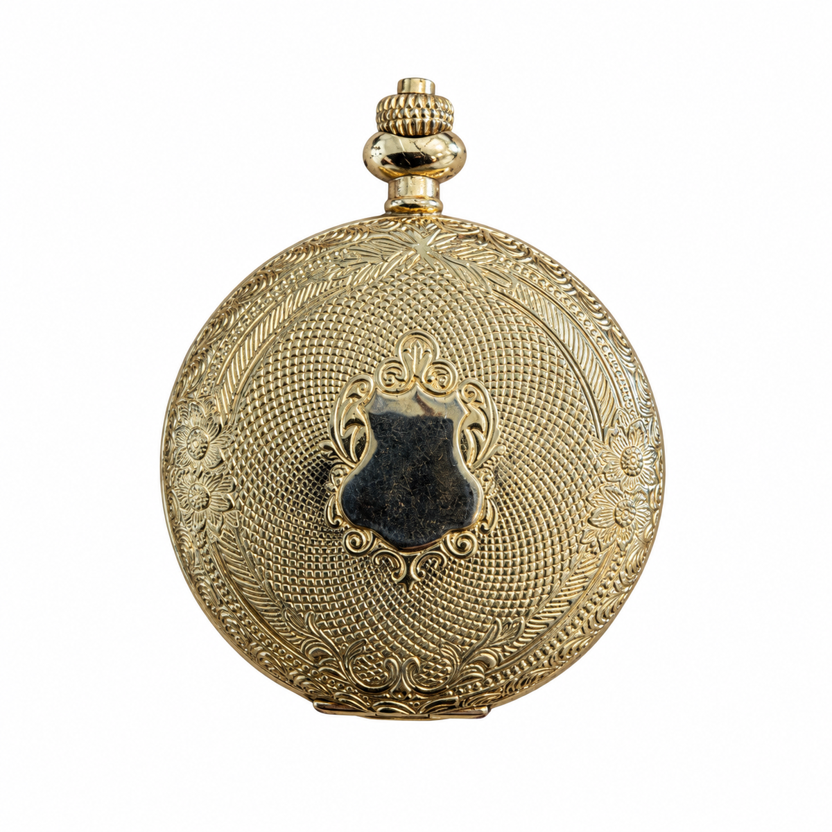 Vintage JAGA Quartz Gold-Tone Full Hunter Pocket Watch with - Battery Required