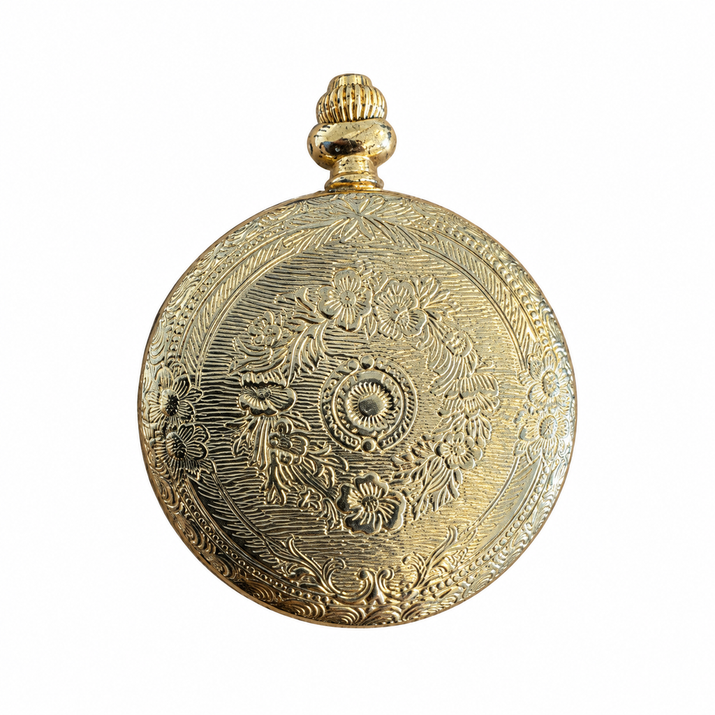 Vintage JAGA Quartz Gold-Tone Full Hunter Pocket Watch with - Battery Required