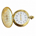 Vintage JAGA Quartz Gold-Tone Full Hunter Pocket Watch with - Battery Required