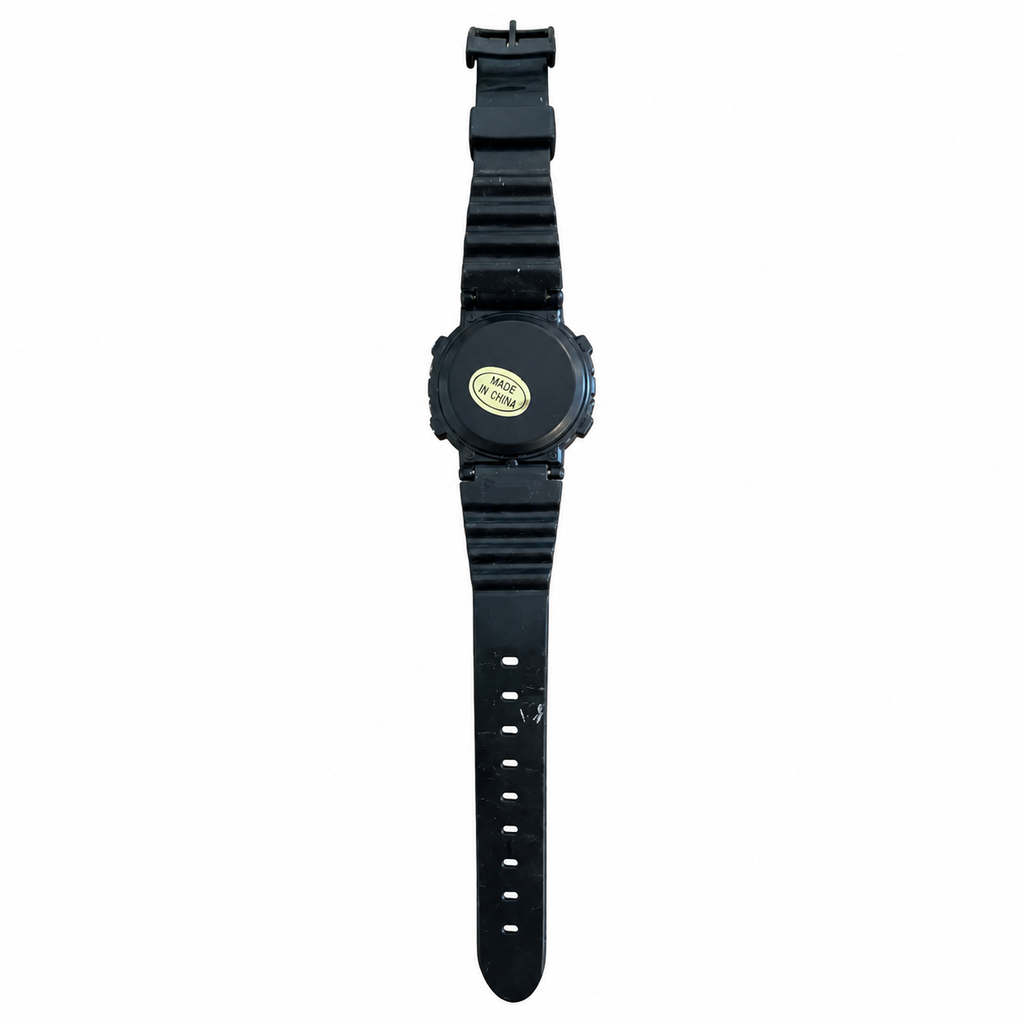 Vintage JARUM Analog-Digital Black Resin World Time Sports - Battery Required