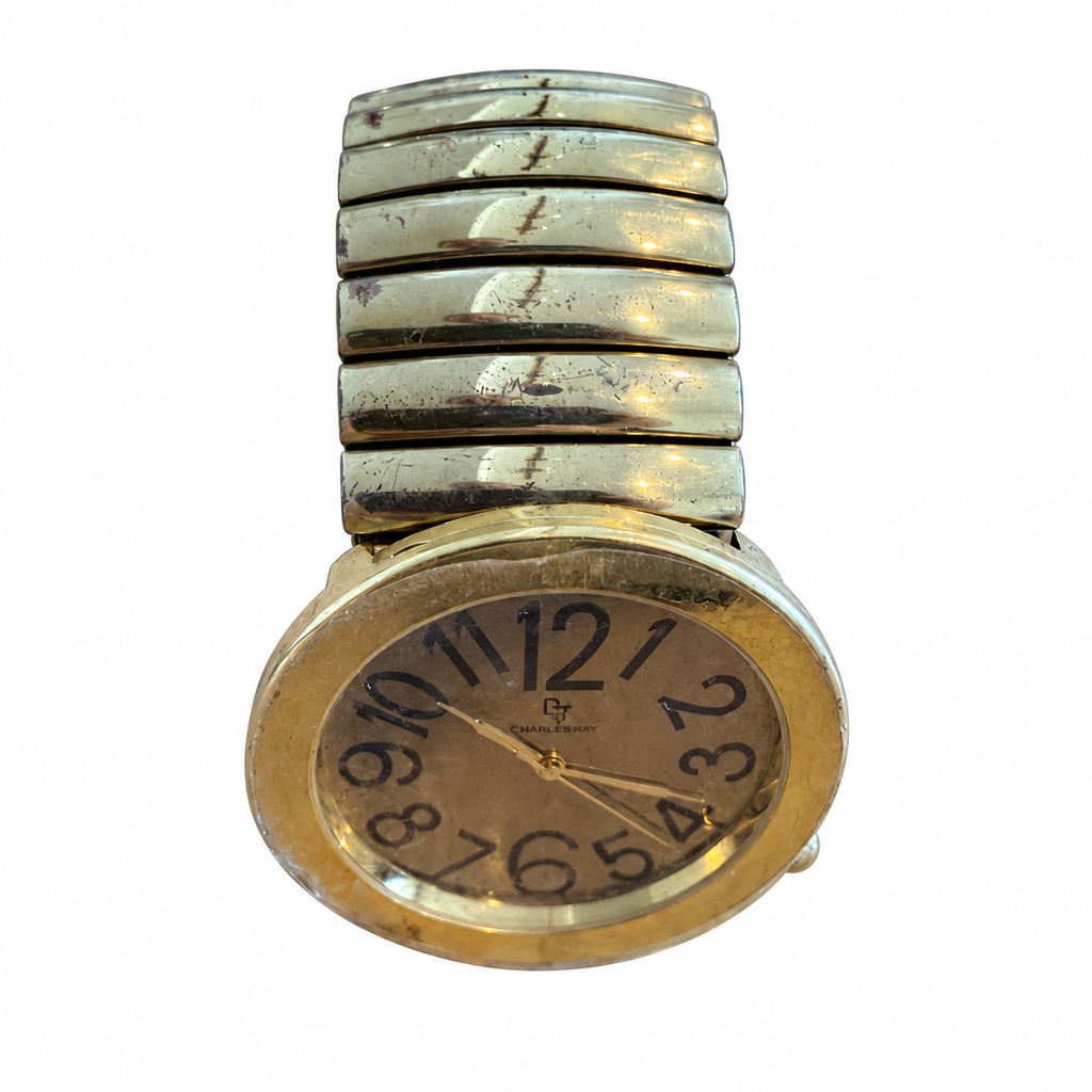 Vintage Pierre Laurent Oversized Gold-Tone Large Numeral - Battery Required
