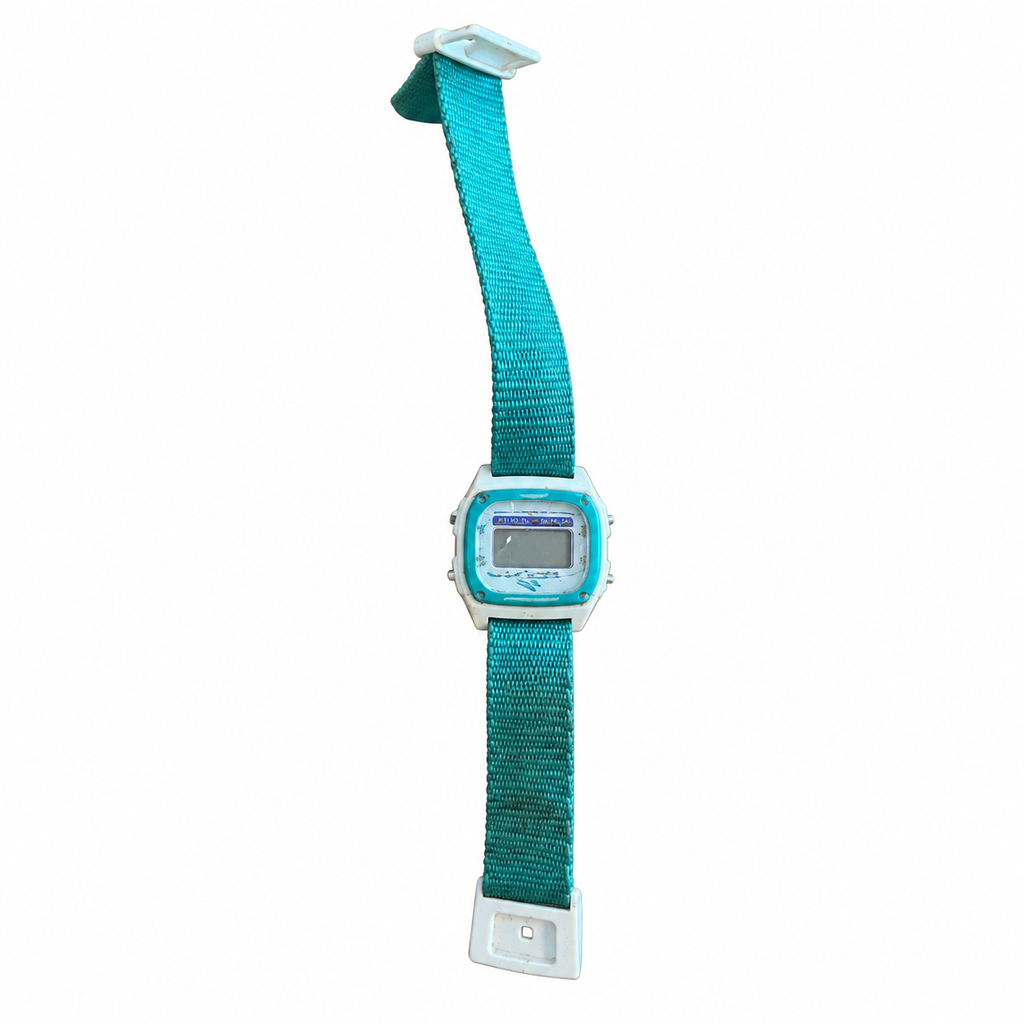 Vintage Aqua Fabric Strap Digital Sports Wristwatch - Battery Required
