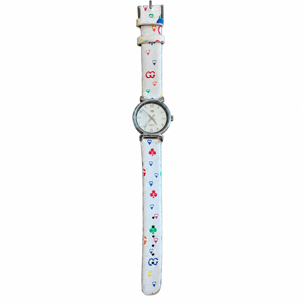Vintage Playing Card Suit Print Quartz Wristwatch - Battery Required