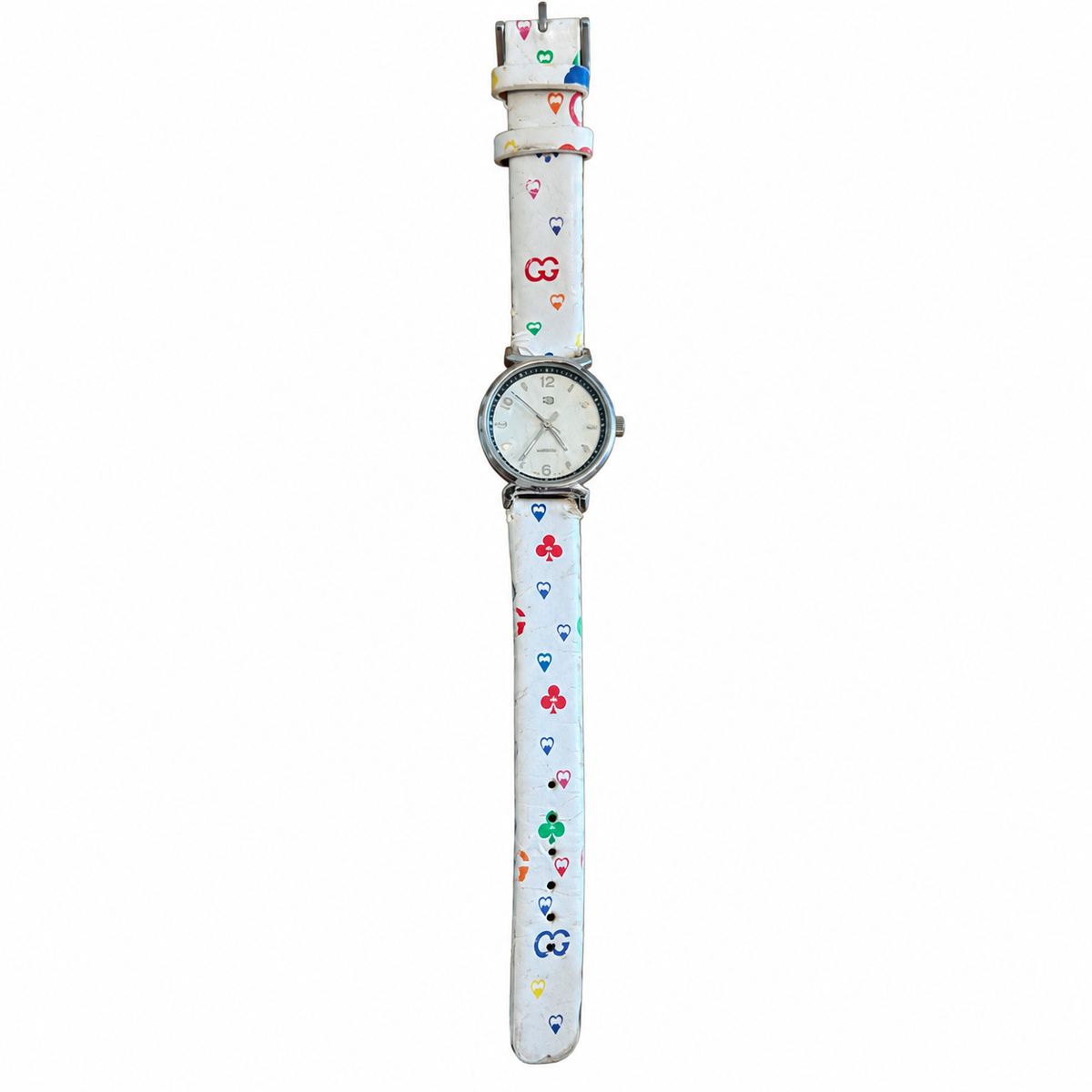 Vintage Playing Card Suit Print Quartz Wristwatch - Battery Required