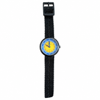 Vintage Colorful Time Teacher Quartz Watch with Black Nylon - Battery Required