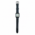 Vintage Rectangular Black & Gold-Tone Minimalist Quartz Watch - Battery Required