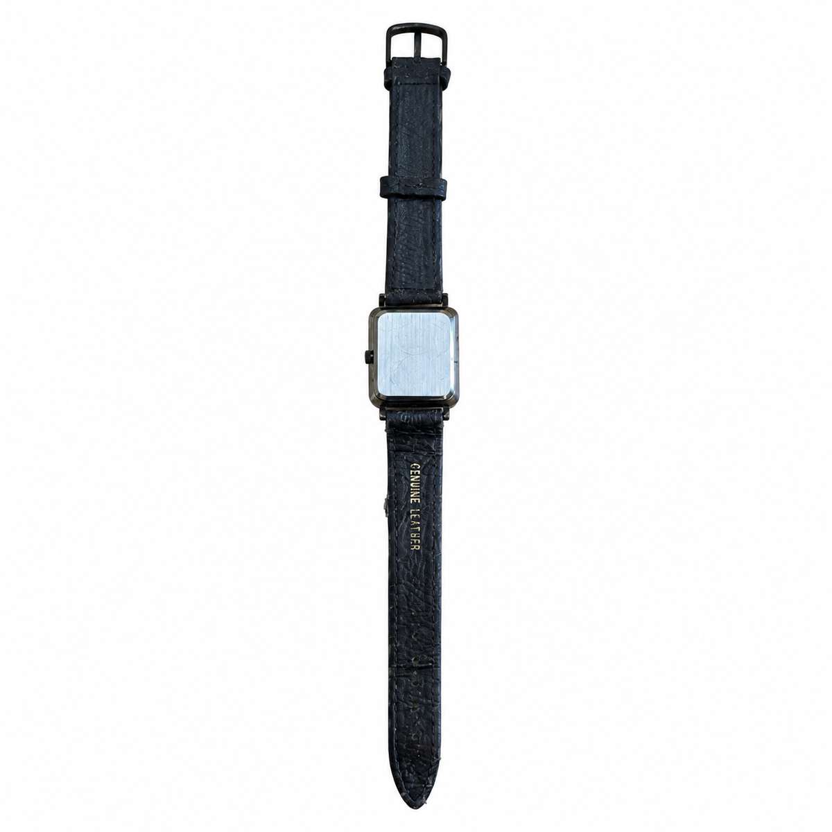 Vintage Rectangular Black & Gold-Tone Minimalist Quartz Watch - Battery Required