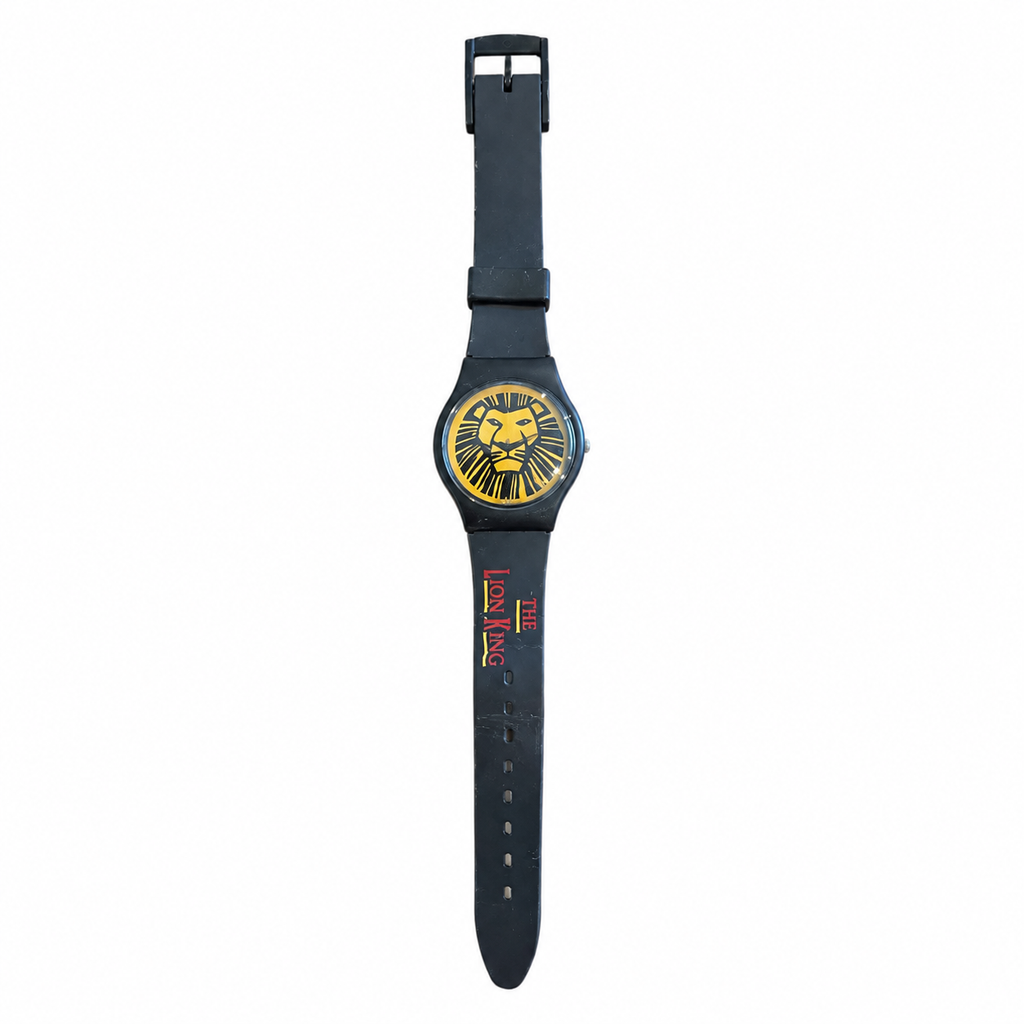 Vintage The Lion King Lion Face Quartz Black Strap Wristwatch - Battery Required
