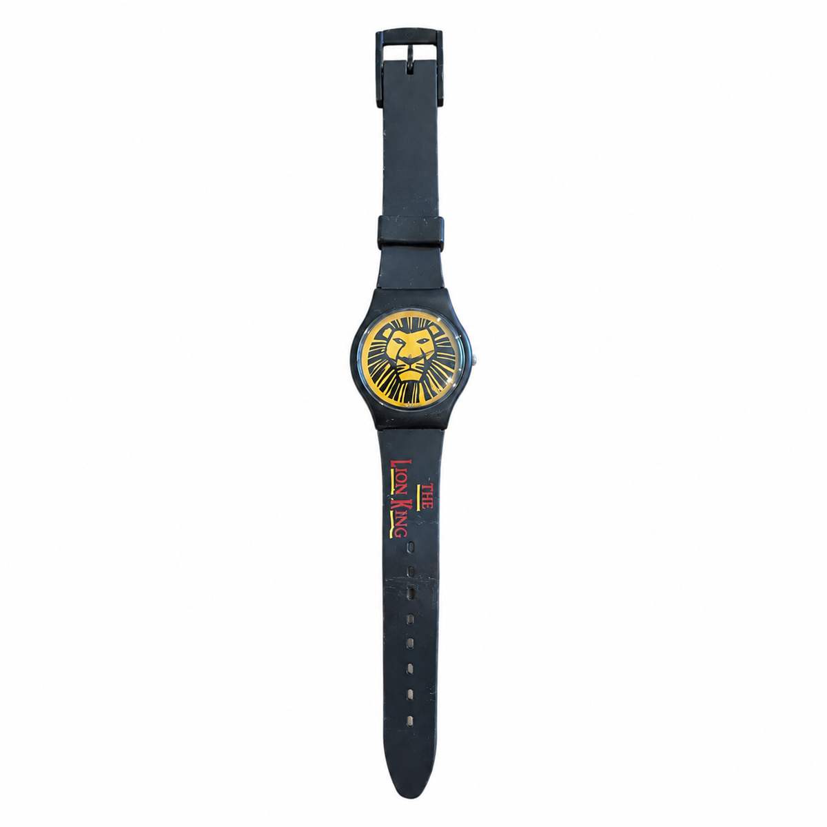 Vintage The Lion King Lion Face Quartz Black Strap Wristwatch - Battery Required