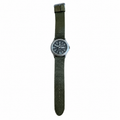 Vintage Military Quartz Field Watch with Day-Date & Olive - Battery Required