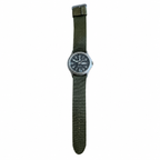 Vintage Military Quartz Field Watch with Day-Date & Olive - Battery Required