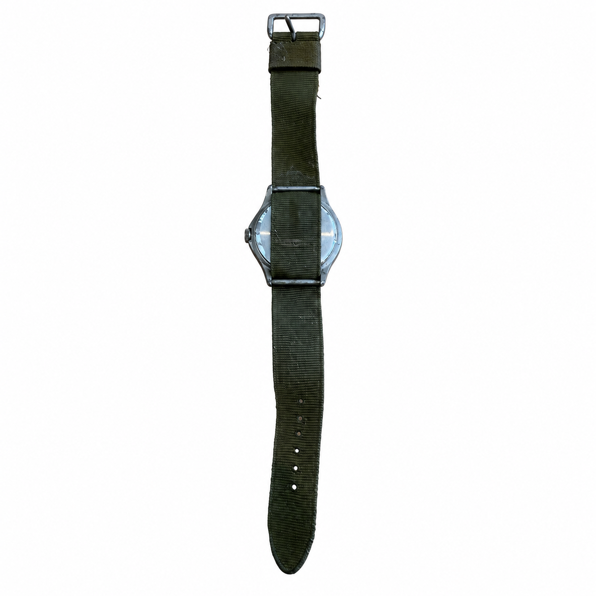 Vintage Military Quartz Field Watch with Day-Date & Olive - Battery Required