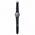 Vintage Colorful Abstract Art Dial Quartz Watch with Black - Battery Required