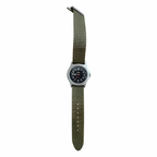 Vintage Cheval Military Field Quartz Watch with Olive Nylon Strap - Battery Required