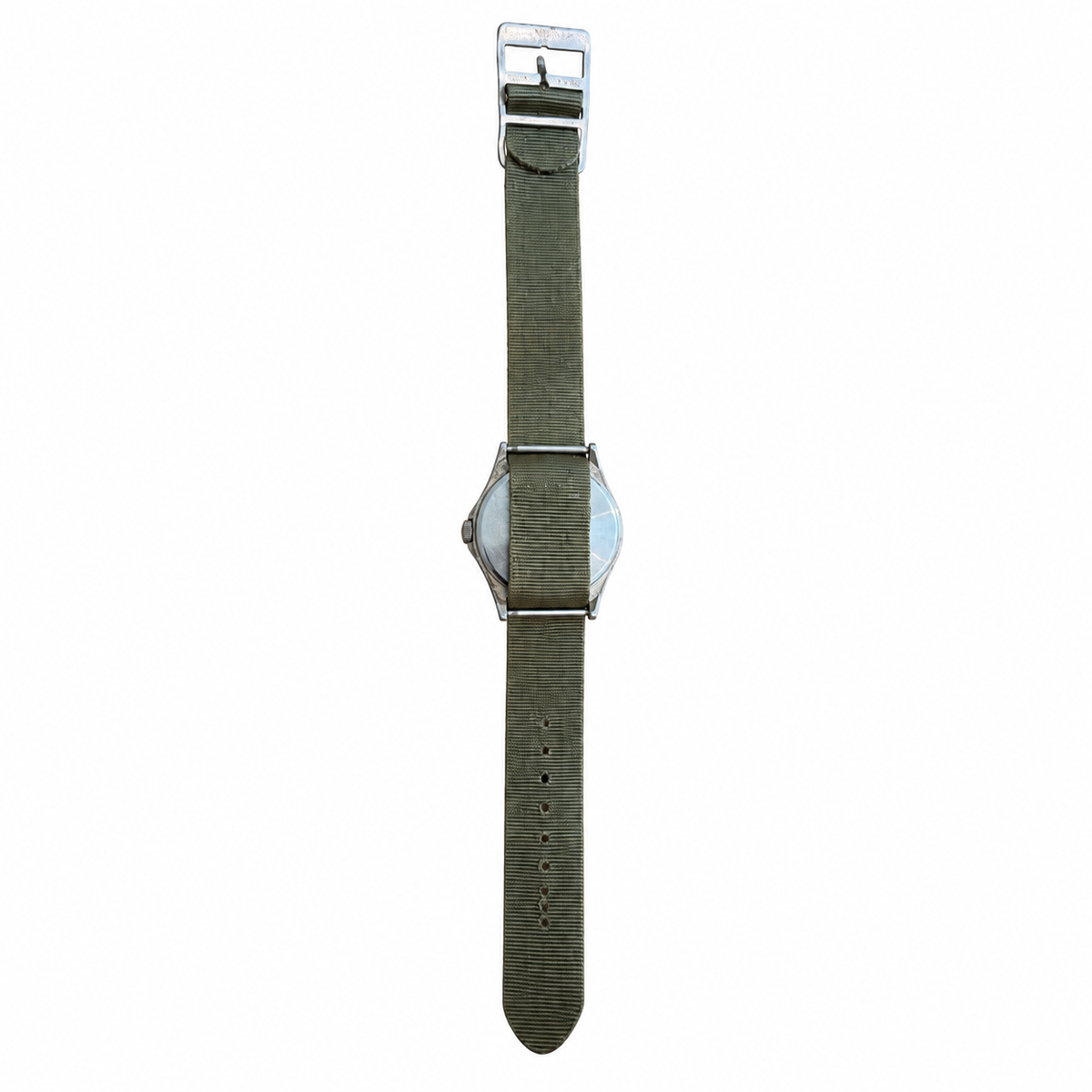 Vintage Cheval Military Field Quartz Watch with Olive Nylon Strap - Battery Required