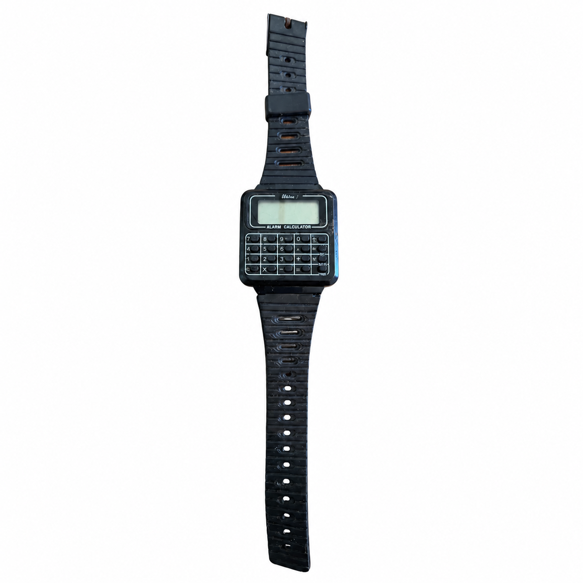 Vintage Milan Black Digital Alarm Calculator Wristwatch - Battery Required