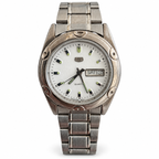 Vintage Seiko 5-Shield White Dial Day-Date Quartz Watch - Requires a Battery