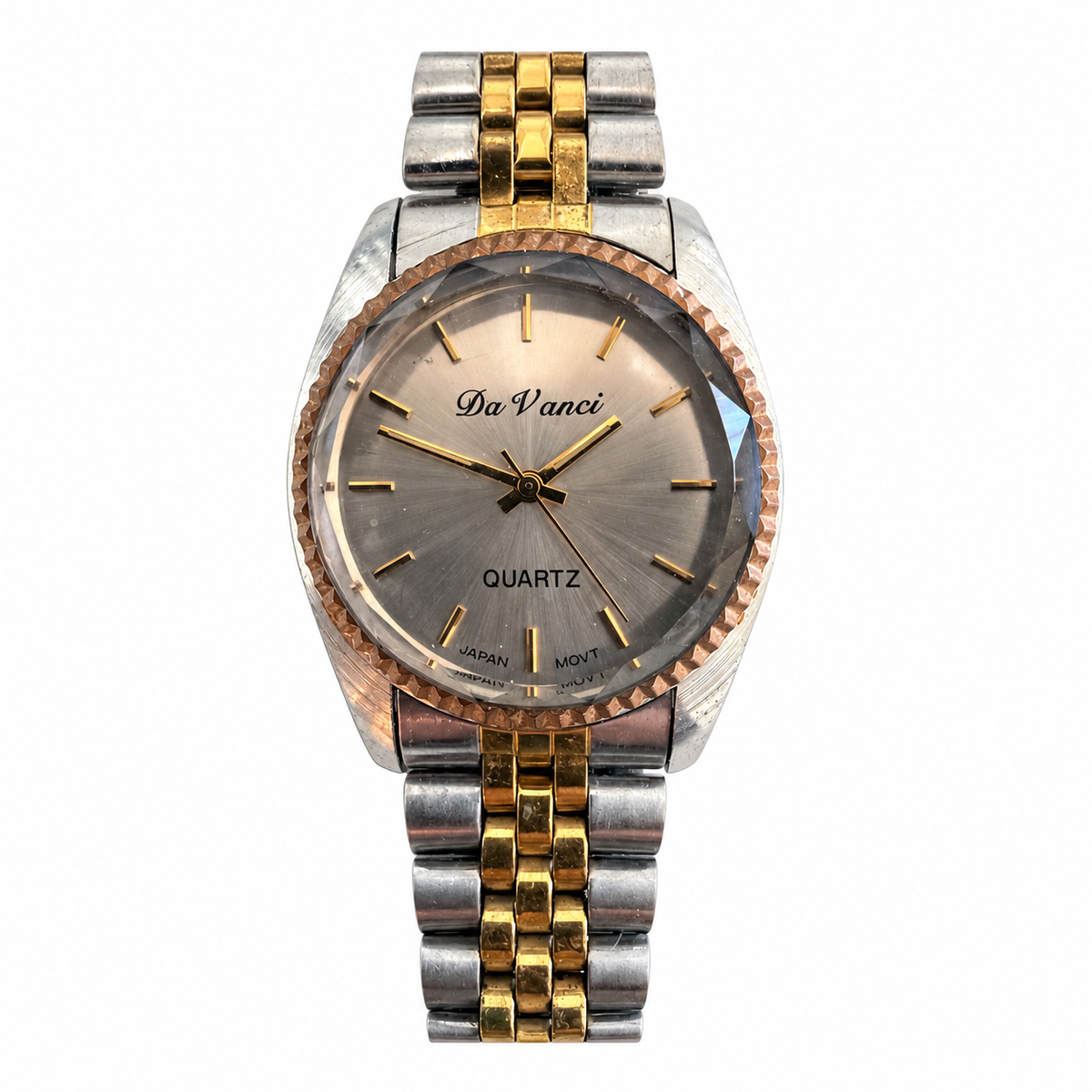 Vintage Da Vinci Two-Tone Fluted Bezel Watch - Requires a Battery
