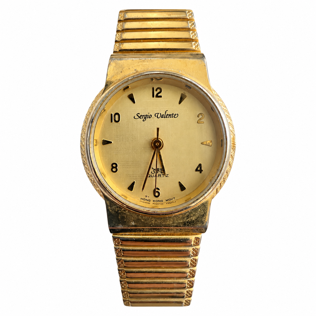 Vintage Sergio Valente Gold-Tone Expansion Watch - Requires a Battery