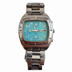 Vintage Fossil Blue Chronograph 100 Meters Cushion-Case Watch - Requires a Battery