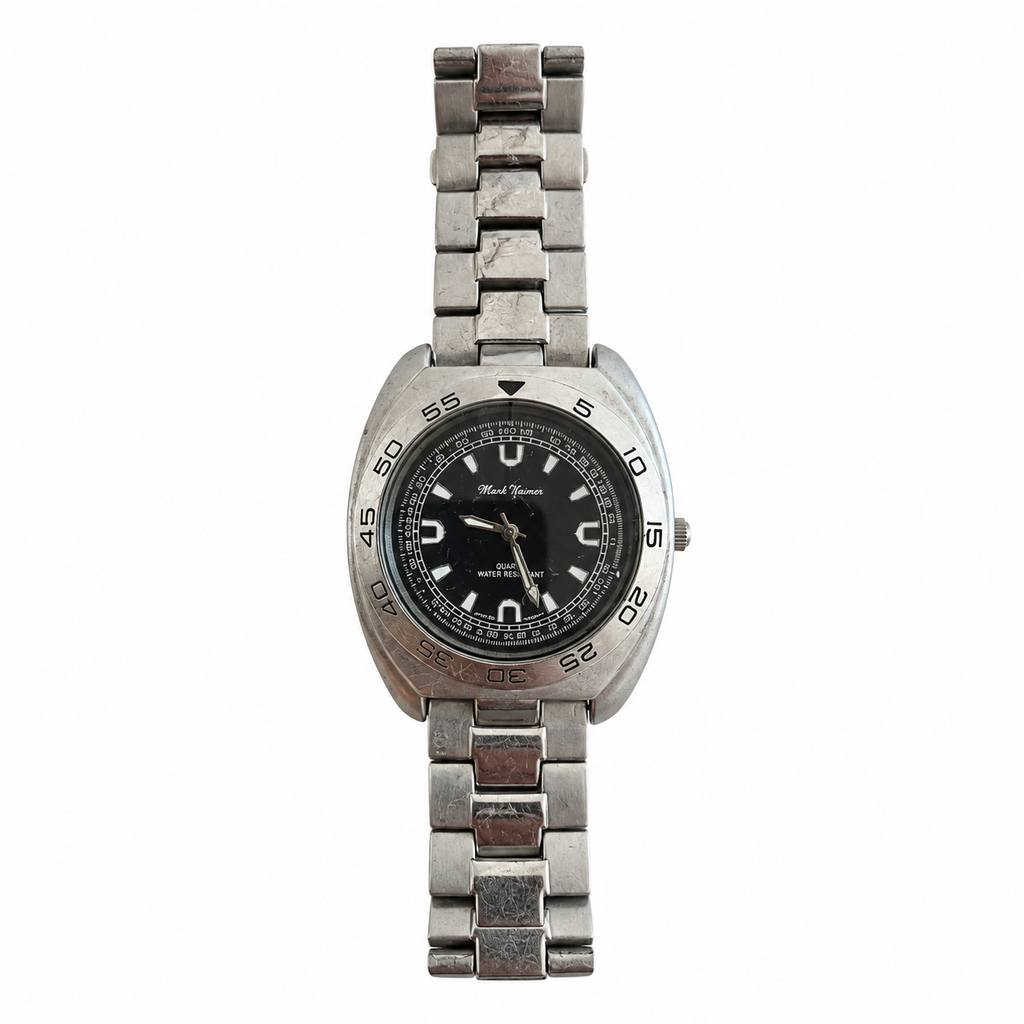 Vintage Mark Naimer Black Dial Tachymeter Quartz Watch - Requires a Battery