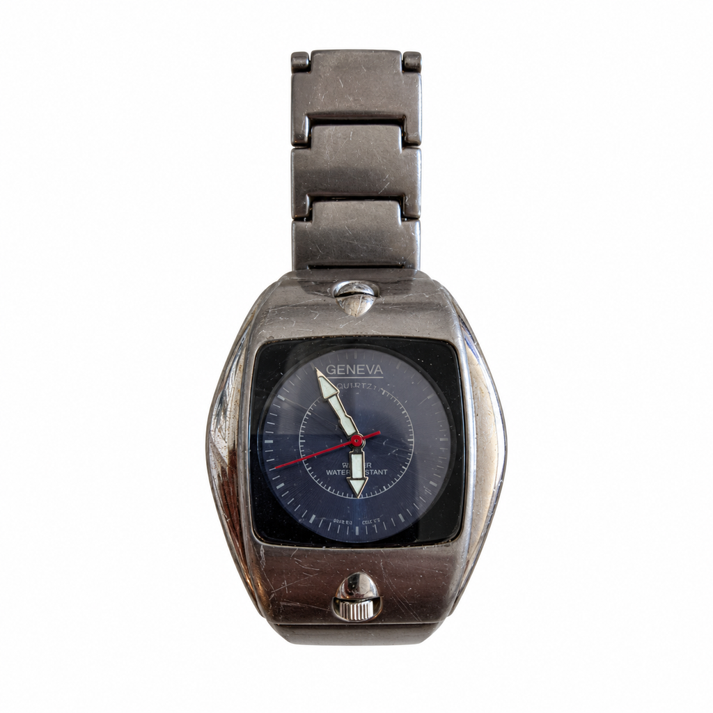 Vintage Geneva Blue Dial Tonneau Quartz Watch - Requires a Battery