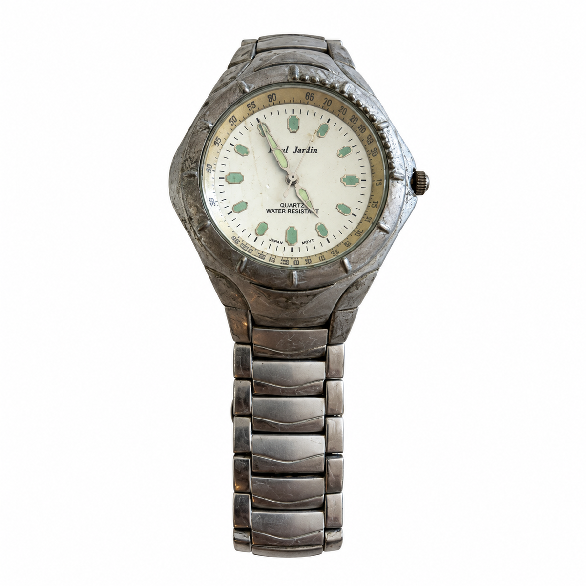 Vintage Paul Jardin White Dial Slide-Rule Quartz Watch - Requires a Battery