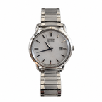 Vintage Citizen Eco-Drive White Dial Date Watch - Uses a Rechargeable Cell